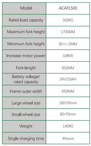 Crank Arm Hydraulic Forklift